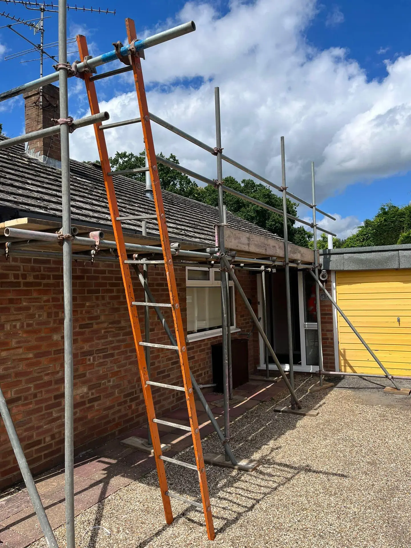ladders on a scaffold